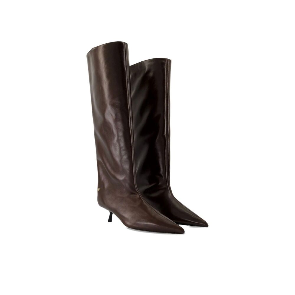 Anine Bing Women Tall Hilda Wide Boots Brown Size 7 NWOT